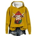 thumbnail image 2 of Christmas Sweatshirts for Women 2025 Cow Print Tops Festive Western Graphic Pullover for Cozy Fleece Hoody Casual Holiday Style Women Hoodies Yellow XXXL, 2 of 4