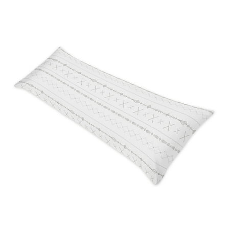 Sweet Jojo Designs Woodland Friends Grey and White Body Pillow Cover Case 54x20 (Pillow Not Included)