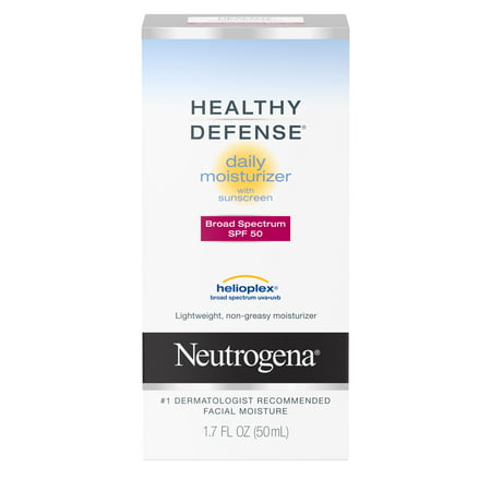 Neutrogena Healthy Defense Daily Facial Moisturizer with Sunscreen, Sun Protection, SPF 50, 1.7 fl oz