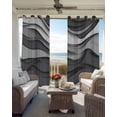 thumbnail image 4 of Black Grey Ombre Blackout Curtains for Bedroom, Abstract Grey Wave Texture Gradient Room Darkening Window Drapes for Living Room, Thermal Insulated Grommet Curtains, 42x63 inch, 2 Panels, 4 of 9
