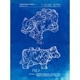 thumbnail image 2 of Borders, Cole 12x14 Black Ornate Wood Framed with Double Matting Museum Art Print Titled - PP921-Faded Blueprint Lego Cow Patent Poster, 2 of 4
