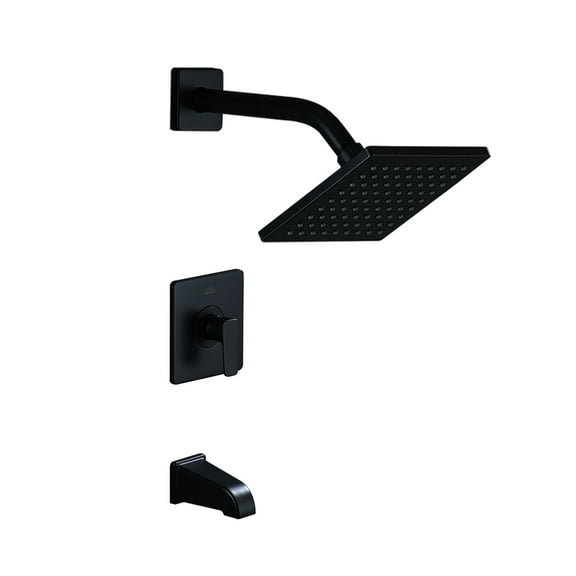 CASAINC Single Handle 1-Spray Tub and Shower Faucet 1.8 in. Matte Black Valve Included