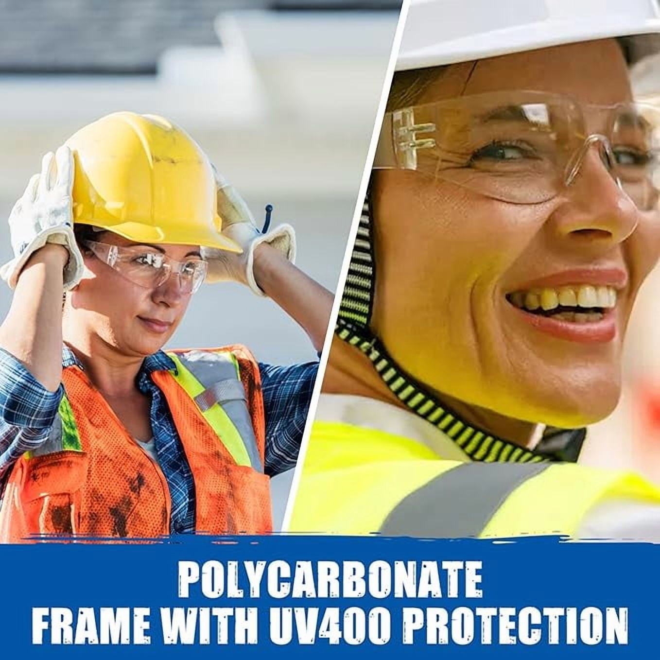 Safety Glasses with Readers - Clear | Polycarbonate Frame with UV400 Protection | Scratch Resistant Coating Bifocal Wrap Around Safety Glasses | 1.0-12PK