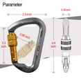 thumbnail image 6 of KANCOKIT 30kn Climbing Carabiner Aluminum Locking Carabiner D Shape Screwgate Carabiner Hook Screw Gate Lock Caribiner Clips Sport Tools Outdoor Gifts for Men Women, 6 of 8