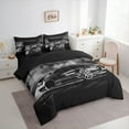 thumbnail image 3 of Manfei Speed Racing Car Twin Bedding Sets 7pcs for Teen Boys Men, Black Sports Car Bedding Comforter Set, Race Car Game Sheet Sets, Breathable Home Decor, 3 of 8