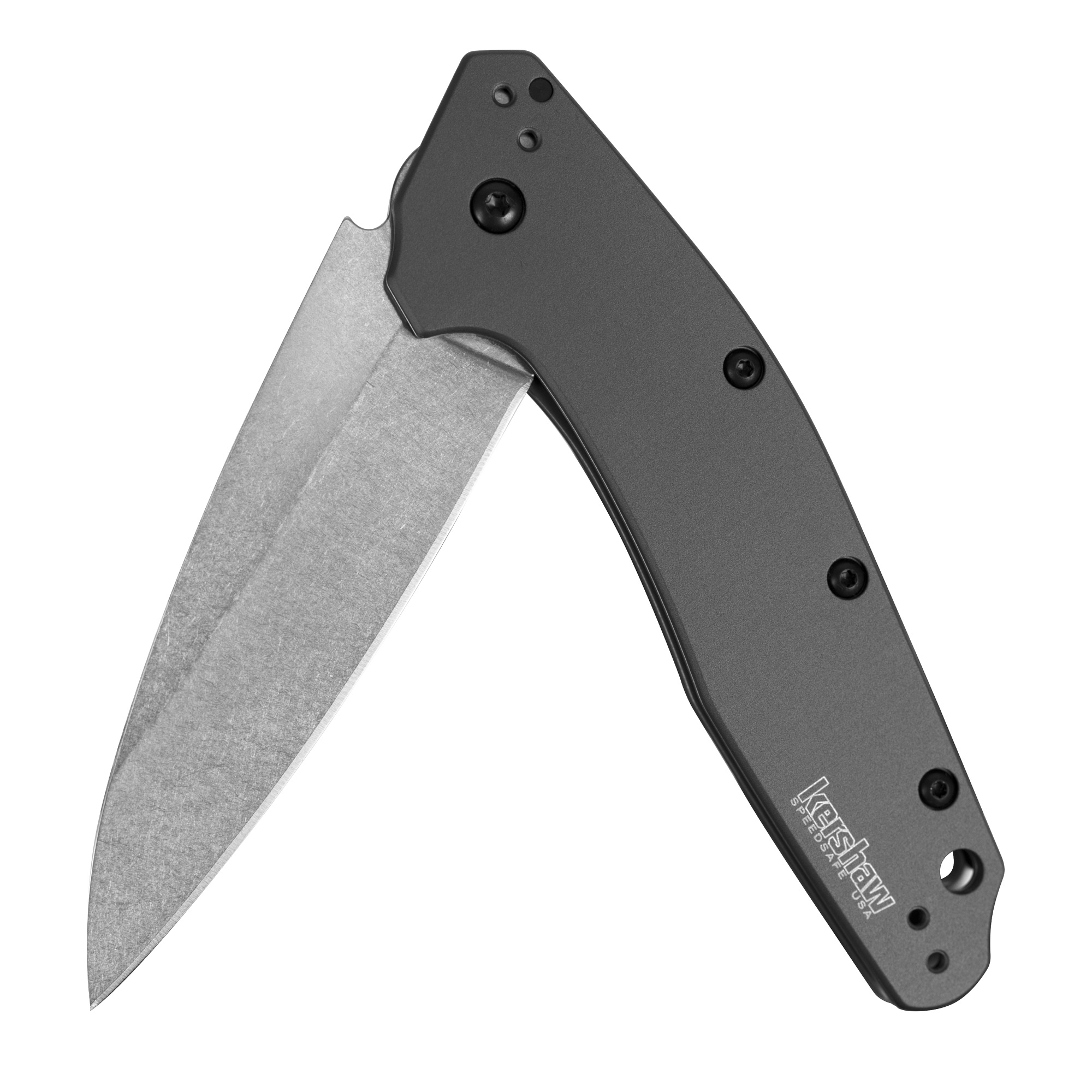 Kershaw Dividend Folding Pocket Knife, Gray (1812GRY); 3” 420HC Steel