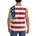 thumbnail image 4 of Pofeuu Vintage American Flag Print Men's Muscle T-Shirt, Sleeveless, Muscle Tank, Classic Muscle Tee Top For Men Casual Sleeveless Muscle T-Shirt Trendy Clothes-Small, 4 of 7