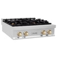 thumbnail image 2 of ZLINE 30 in. Autograph Edition Rangetop in Stainless Steel with Gold Accents (RTZ-30-G), 2 of 5