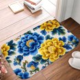 thumbnail image 5 of 1pc Floral Pattern Absorbent Non-Slip Bathroom Thickened Flannel Rug Decor,Soft,Quick Drying,Suitable For Indoor/outdoor Use,Bathrooms,Bedrooms,Kitchens,Terrace,Laundry Rooms,16"x24", 5 of 9