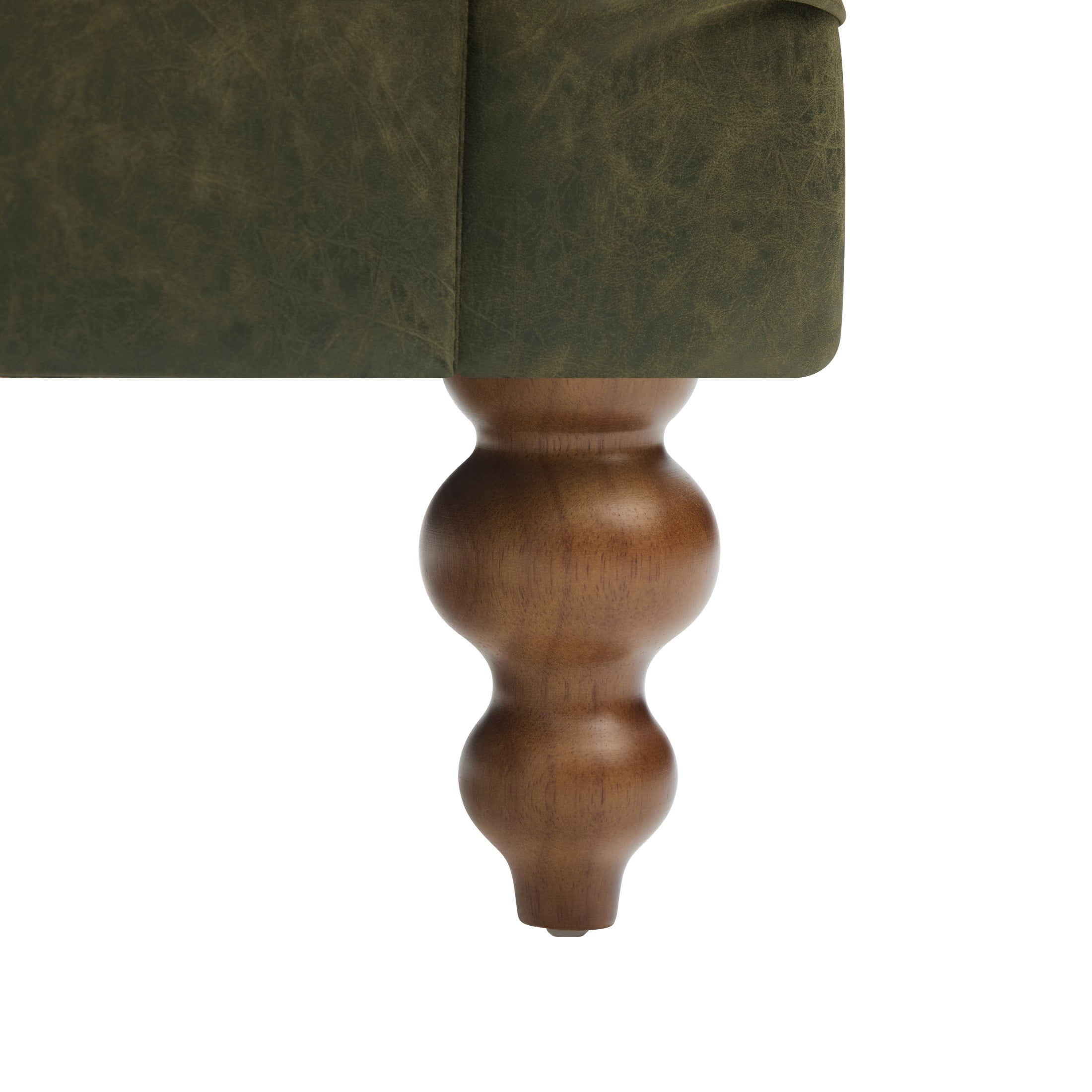 Christopher Knight Home 73.5" Chesterfield Sofa, Tufted PU Leather Couch with Flared Arms, Green