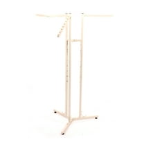 SSWBasics 3-Way Adjustable Clothing Display Rack - Sleek  Sturdy Boutique Ivory Garment