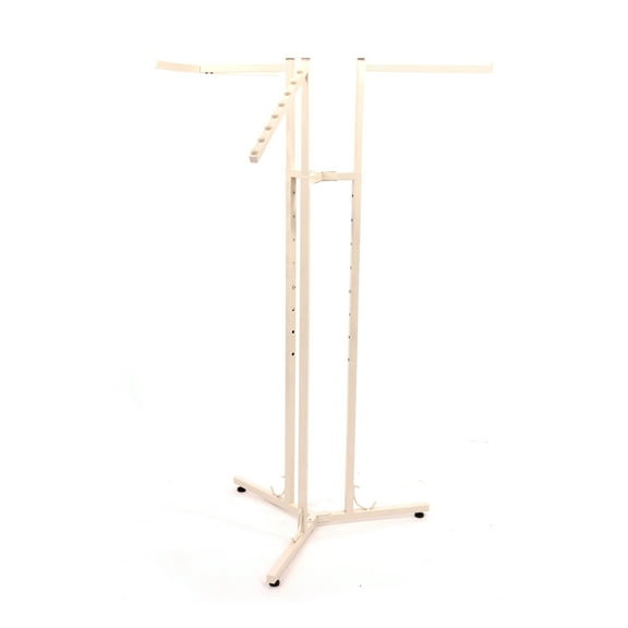 SSWBasics 3-Way Adjustable Clothing Display Rack - Sleek  Sturdy Boutique Ivory Garment
