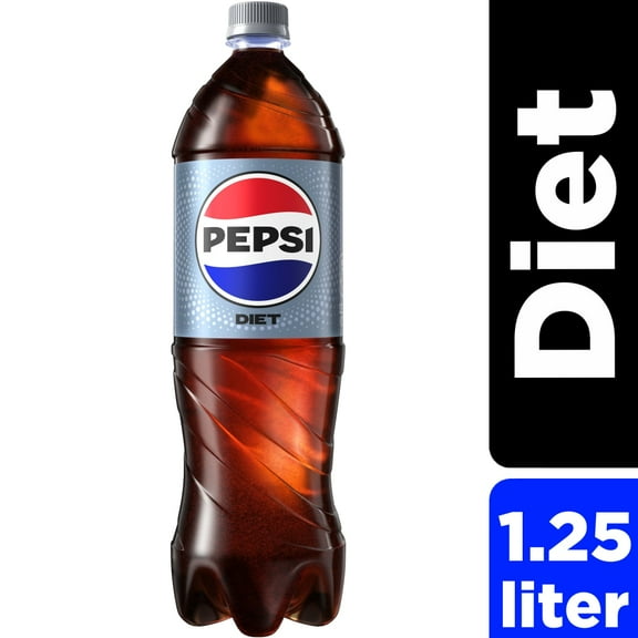 Pack of 2 Diet Pepsi Cola Soda Bottle, 1.25 liter