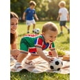 thumbnail image 3 of BemeyourBBs Newborn Baby Boy Girl My First Soccer Season Outfit Cute Infant Baby Football Outfit Summer Romper Clothes Short Sleeve Soccer Theme Contrast Color Jumpsuit Shorts, 3 of 8