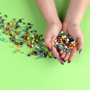 Cousin DIY Pinata Glass Bead Mix with Metal Spacer Beads, 1200 Piece, Red/Yellow/Silver, AJM64100021