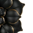 thumbnail image 4 of DecMode Black Metal 3D Floral Wall Decor with Gold Center (3 Count), 4 of 9