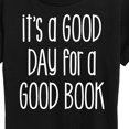 thumbnail image 3 of Instant Message - It's A Good Day For A Good Book - Women's Short Sleeve Graphic T-Shirt, 3 of 6