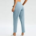 thumbnail image 5 of Lovzfmll Work & Yoga Pants for Women, High Waist 7/8 Length Leggings, Stretch Drawstring Comfort Capris Light Blue, S, 5 of 9