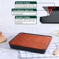 thumbnail image 4 of 9.4 Inch Toaster Oven Pan with Lid Set of 2 (1 Pan & 1 Lid), Nonstick Lasagna Cake Pan Rectangular Tray for Baking Roasting Storing, Stainless Steel Core & Plastic Cover, Oven & Freezer Safe, 4 of 7