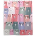 thumbnail image 2 of Cute Bear Pattern Shower Curtain Waterproof Washable Bathroom Shower Curtain Polyester Cloth Fabric Bathroom Decor Set with 12 Hooks, 60x72 inches, 2 of 6