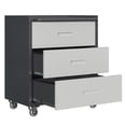 thumbnail image 4 of Tool Cabinet, Heavy-Duty Metal Storage Cabinet with Wheels - 3 Drawer Tool Cabinet for Garage, Office, and Home Organizer Solutions, Black/Gray, Black+ Gray Tool Storage Cabinet,Rolling Tool Cabinet, 4 of 16