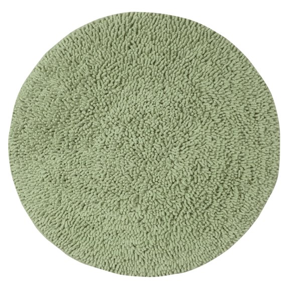 Home Weavers Fantasia Collection 100% Cotton Tufted Round Shape Bathroom Rug, Soft and Absorbent Bath Rugs, Non-Slip Bath Rug, Machine Wash Dry Bath Mats for Bathroom Floor- 30" Round, Sage