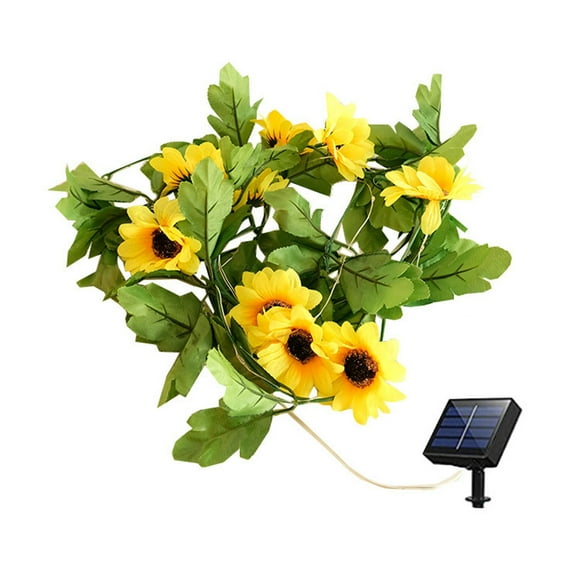 EGNMCR Solar Lights Outdoor, Outdoor Lights, Solar Lights Outdoor Sunflower Solar Garland Lights Greenry Vines Branches Decorative Garden Lamp Floral Light For Fence Patio Yard Walkway solar light