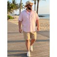 thumbnail image 5 of DARING DIVA Men's Big and Tall Business Dress Shirt with Chest Pocket 3XL Pink, 5 of 7