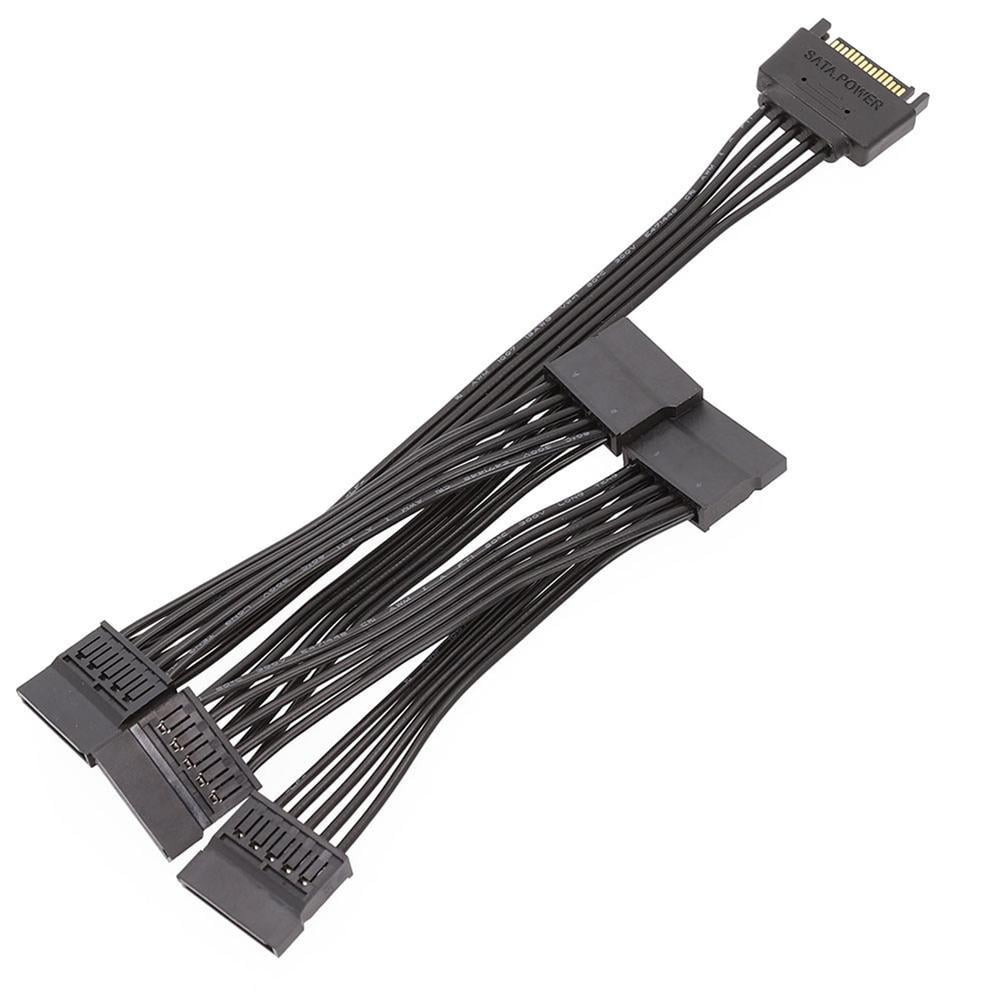 15pin SATA 1 Male To 5 Female Splitter Hard Drive HDD SSD Power Adapter Cable