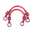 thumbnail image 1 of Decodeary 2pieces Multi Color Handle Shoulder Bag Belt Practical And Elegant Wood Bead red 46cm 1Set, 1 of 6