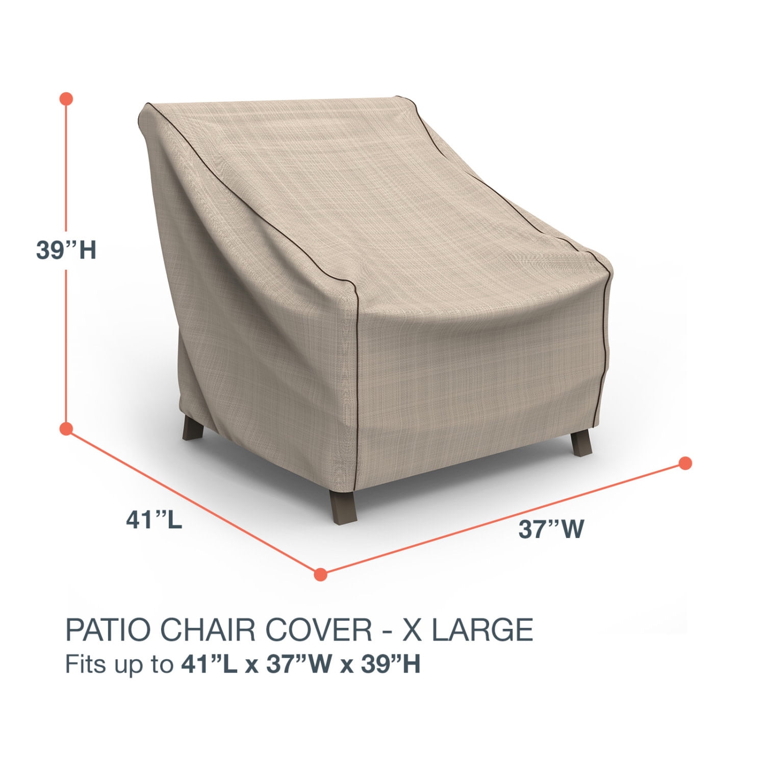 Budge XLarge Black Ivory Patio Chair Cover, StormBlock™ Mojave