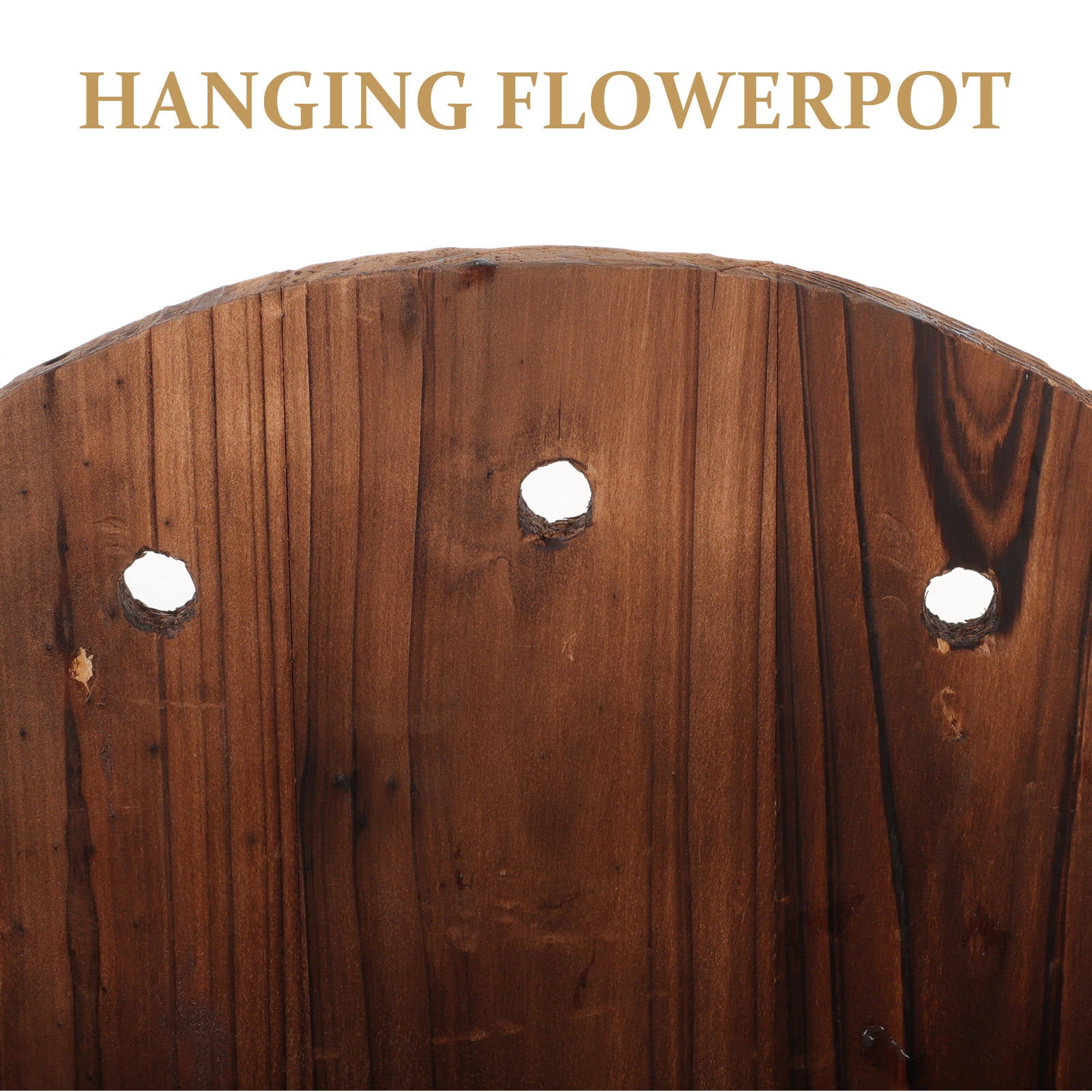 MIPCASE Rustic Brown Wooden Wall Mount Hanging Flower Pot Planter for Home Balcony Garden Decoration