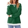 thumbnail image 3 of Fantaslook Color Block Sweatshirts for Women Crewneck Long Sleeve Oversized Pullover Tops Casual Fall Outfits, 3 of 8