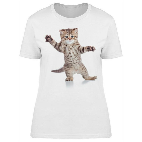 Cute Kitten Doing A Funny Pose T-Shirt Women -Image by Shutterstock, Female Medium