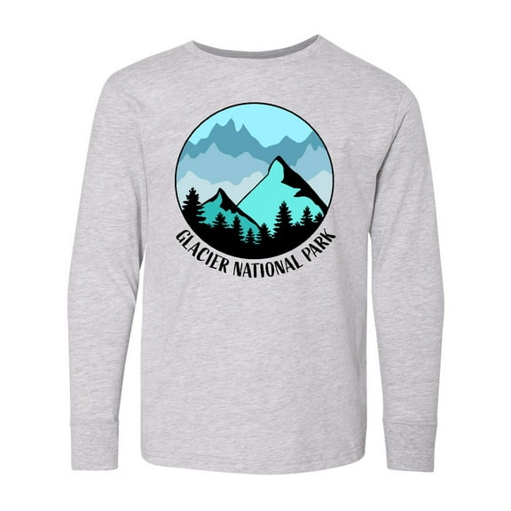 Inktastic Glacier National Park Montana Mountains Long Sleeve Youth T-Shirt