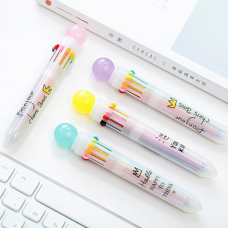1pc Multicolor Ballpoint Pen With 10 Colors For Note Taking And