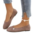 thumbnail image 2 of IEMIEMIEM Women's Slip On Flats Square Toe Fashion Casual Leather Chunky Low Heels Ballet Flats Wide Comfortable Walking Shoes Slip-On Loafers Dress Shoes Gray 8.5 Wide, 2 of 9
