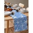 thumbnail image 6 of White Blue Starfish Coastal Table Runner 72 Inches, Summer Beach Nautical Ocean Bed Runner Dresser Scarves Tabletop for Indoor Outdoor Parties/Ceremony/Banquet, 16" x 72", 6 of 8