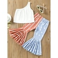 thumbnail image 4 of Toddler Baby Girl 4th of July Outfit 2Y 3Y 4Y 5Y 6Y 7Y  Babe Print Vest Top Striped Star American Flag Bell Bottoms Pants Set, 4 of 10