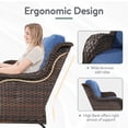 thumbnail image 5 of PARKWELL Outdoor Wicker Loveseat Glider with Navy Cushion in Brown Rattan Finish, 5 of 11