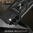 thumbnail image 5 of Case for Samsung Galaxy S24 Plus, Galaxy S24 Plus Phone Case with Slide Camera Cover, Kickstand Heavy Duty Rugged Shockproof Protective Case Cover for Samssung S24 Plus, Black, 5 of 9