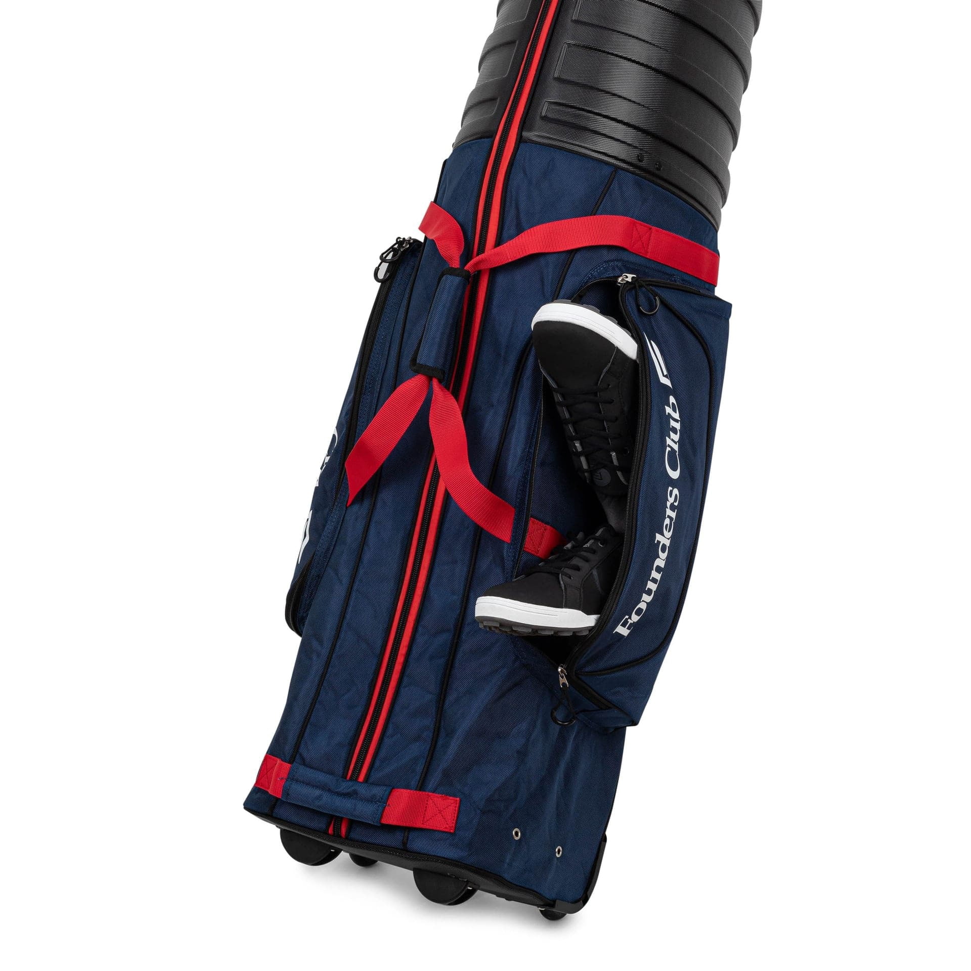 Founders Club Golf Travel Bag with Wheels - Lightweight Travel Cover  Case for Airlines - Club Protection with ABS Hard Top  Standup Pole Stiffening System