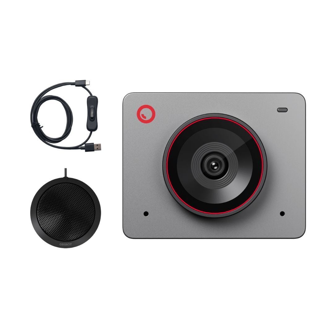 OBSBOT Meet 2 AI-Powered 4K Webcam with Fast Auto Focus, Gesture Control, and Built-In Omnidirectional Microphones (Space Gray)