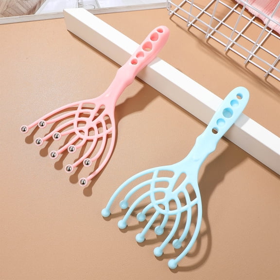 Pawsdot 2Pcs Portable Plastic Scalp Massager with Nine Rolling Balls for Relaxing Head Neck and Shoulder Massage