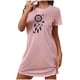 thumbnail image 2 of Camisón corto de talla grande para mujer, camisón de manga corta con estampado de pecho a la moda, camisón para mujer, 2 of 7