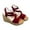 Red, variant on KBODIU Women's Open Toe Buckle Ankle Platform Wedge Sandals Women's Wedge High Heels Buckle Flock Sandals
