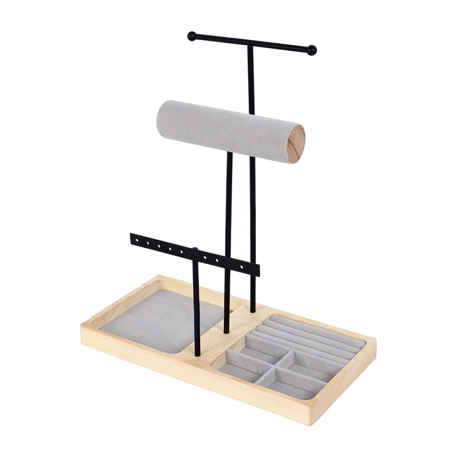 QccHieUs Jewelry Stand Organizer Necklace Holder Multifunctional Sturdy Accessory Earring Black