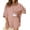 Pink, variant on Ekouaer Waffle Knit Lounge Sets for Women Short Sleeve Pajamas Button Down Pjs Oversized Loungewear Shorts Set
