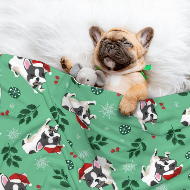 Yiaed Christmas French Bulldog Print Dog Blankets-Cat Blanket