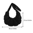 thumbnail image 2 of Bolso plisado para axila para mujer, bolso acolchado para axila, bolso de hombro de nube a la moda de gran capacidad, bolso acolchado de algodón de Color sólido, 2 of 5